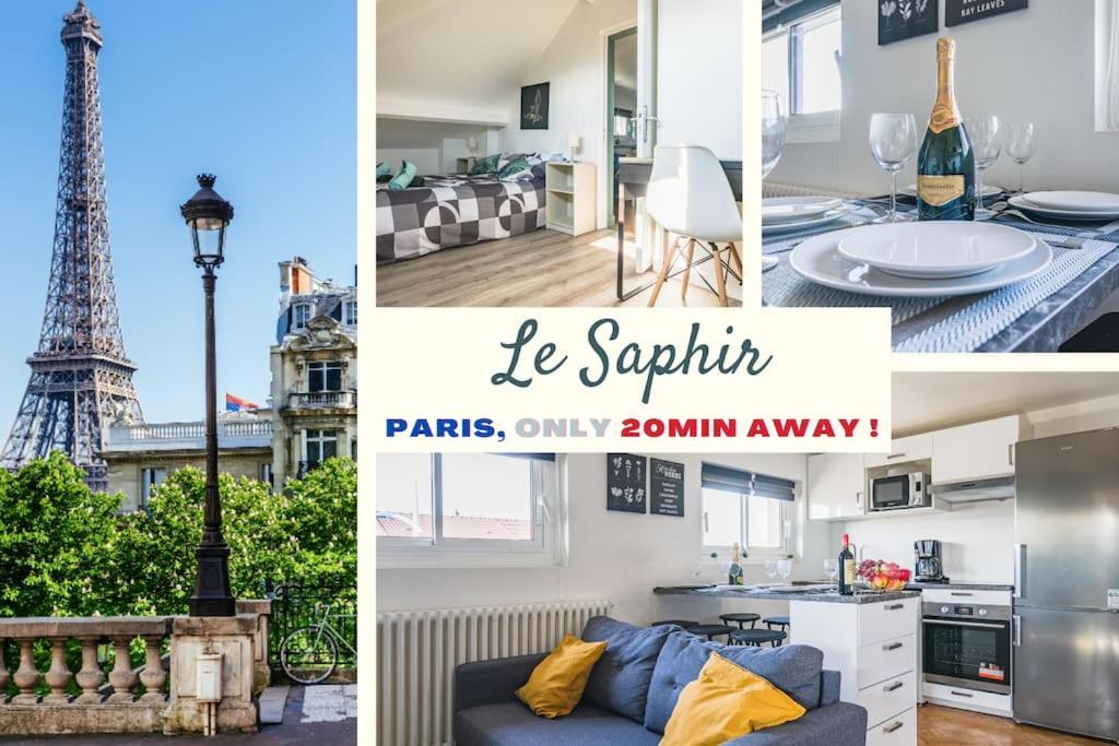 Le Saphir - 20Min From Paris & Cdg Airport - 2 Bathrooms - 2 Desks Drancy Exteriér fotografie