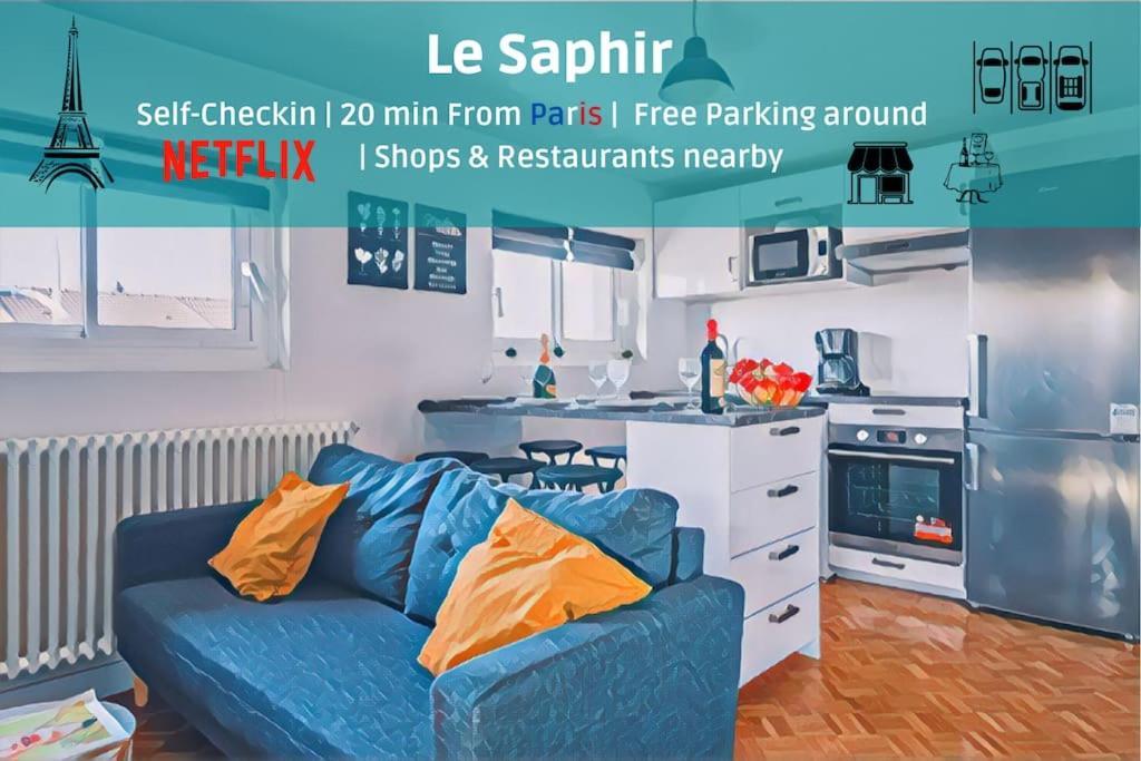 Le Saphir - 20Min From Paris & Cdg Airport - 2 Bathrooms - 2 Desks Drancy Exteriér fotografie
